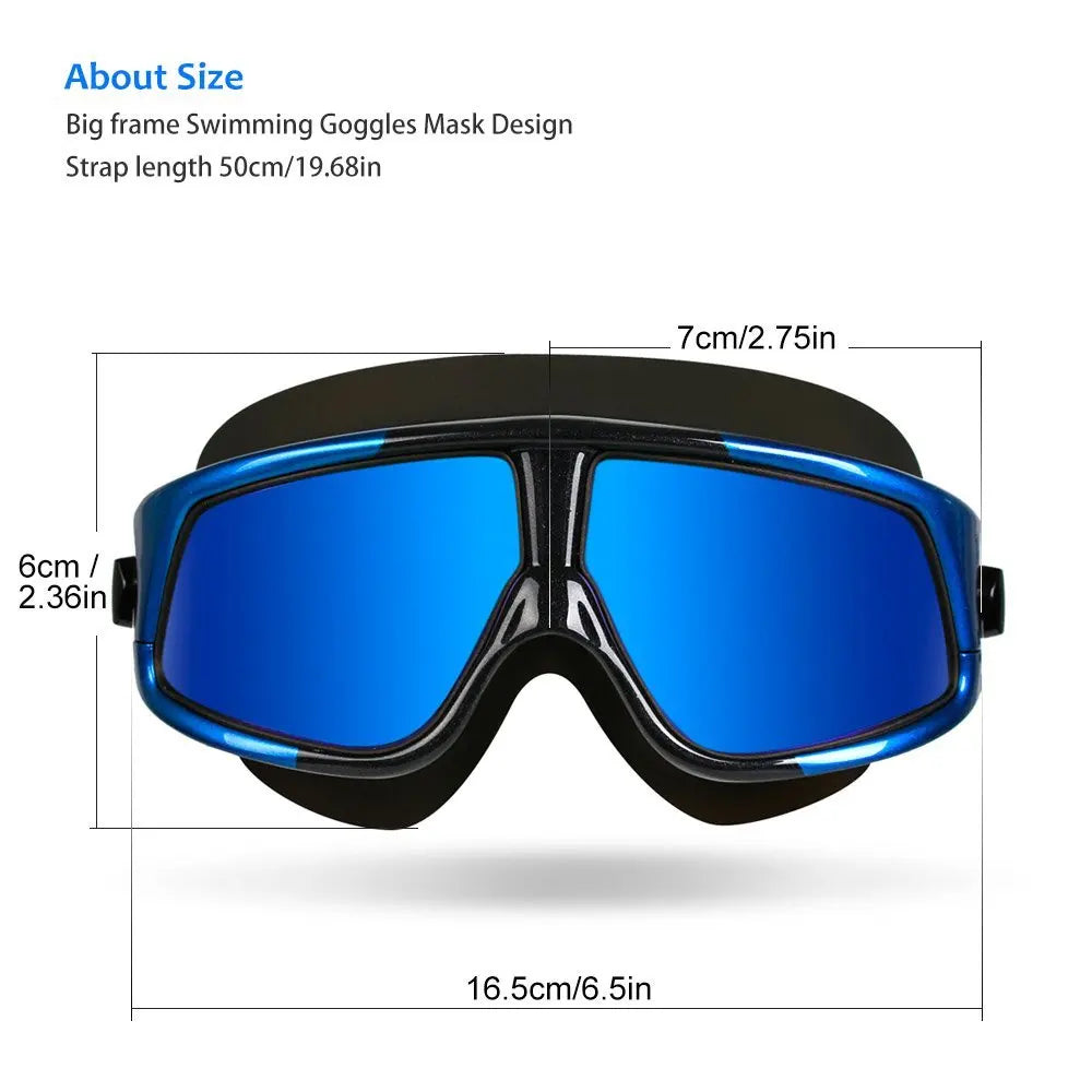 Copozz Swim Goggles for Men Women's Glasses Anti-Fog UV Large Frame Adults