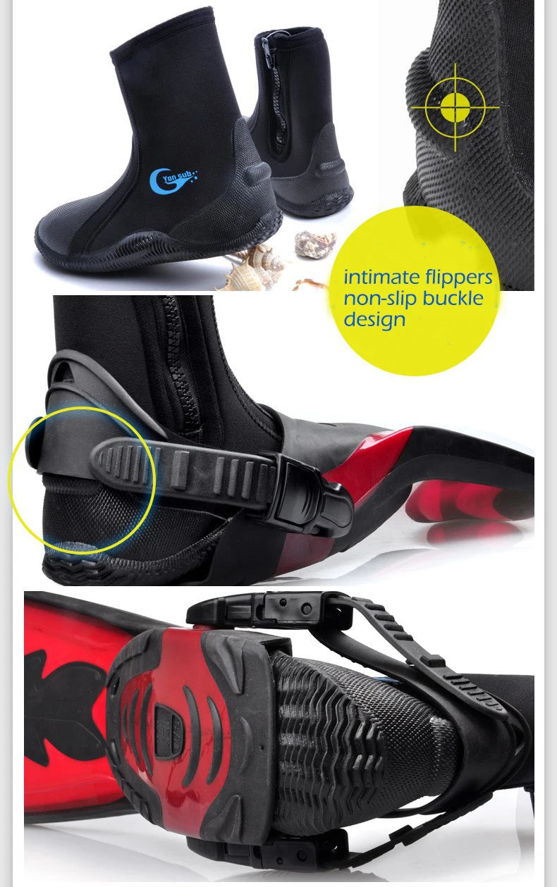 Neoprene Scuba Vulcanization High Upper Diving Boots Anti-slip Adult Diving Boots Warm Fins Spearfishing Shoes