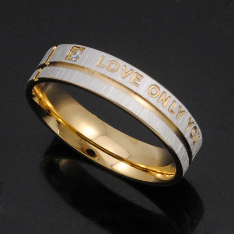 Stainless Steel Wedding Rings Band Jewelry Couple Rings, his and hers promise ring sets For men and women Gokadima