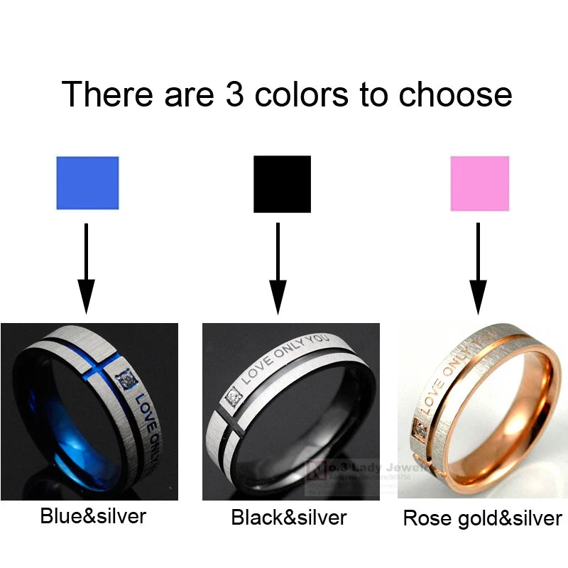 Stainless Steel Wedding Rings Band Jewelry Couple Rings, his and hers promise ring sets For men and women Gokadima