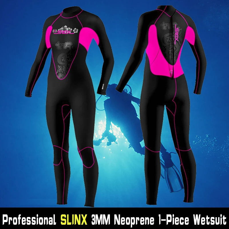 Brand Slinx 1102 Women Full Body Scuba Dive Wet Suit 3mm Neoprene Wetsuits Winter Swim Surfing Snorkeling Spearfishing Water ski