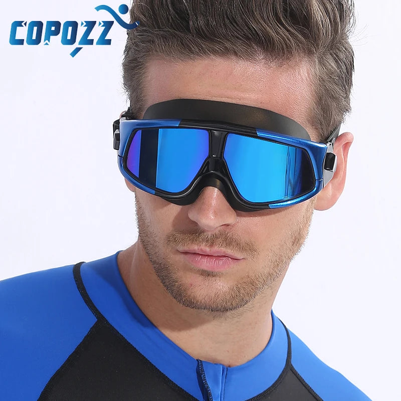 Copozz Swim Goggles for Men Women's Glasses Anti-Fog UV Large Frame Adults