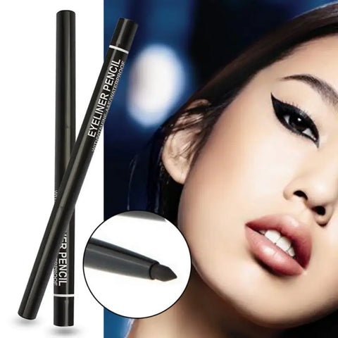 Black Eyeliner Pencil Not-blooming Quick Dry Waterproof Automatic Rotating  Eyeliner Easy Color Eyes Makeup Tools Thick Eyeliner