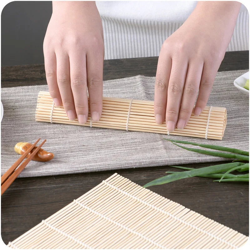 Sushi Tools Sushi Rolling Roller Bamboo Material Rolling Mats Sushi Maker DIY and A Rice Paddle Japanese Foods