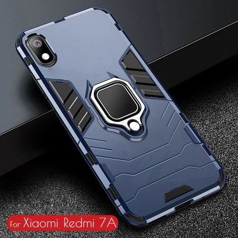 Redmi 7A Case Armor PC Cover TPU Rim Finger Ring Holder Phone Case For Xiaomi Redmi 7A