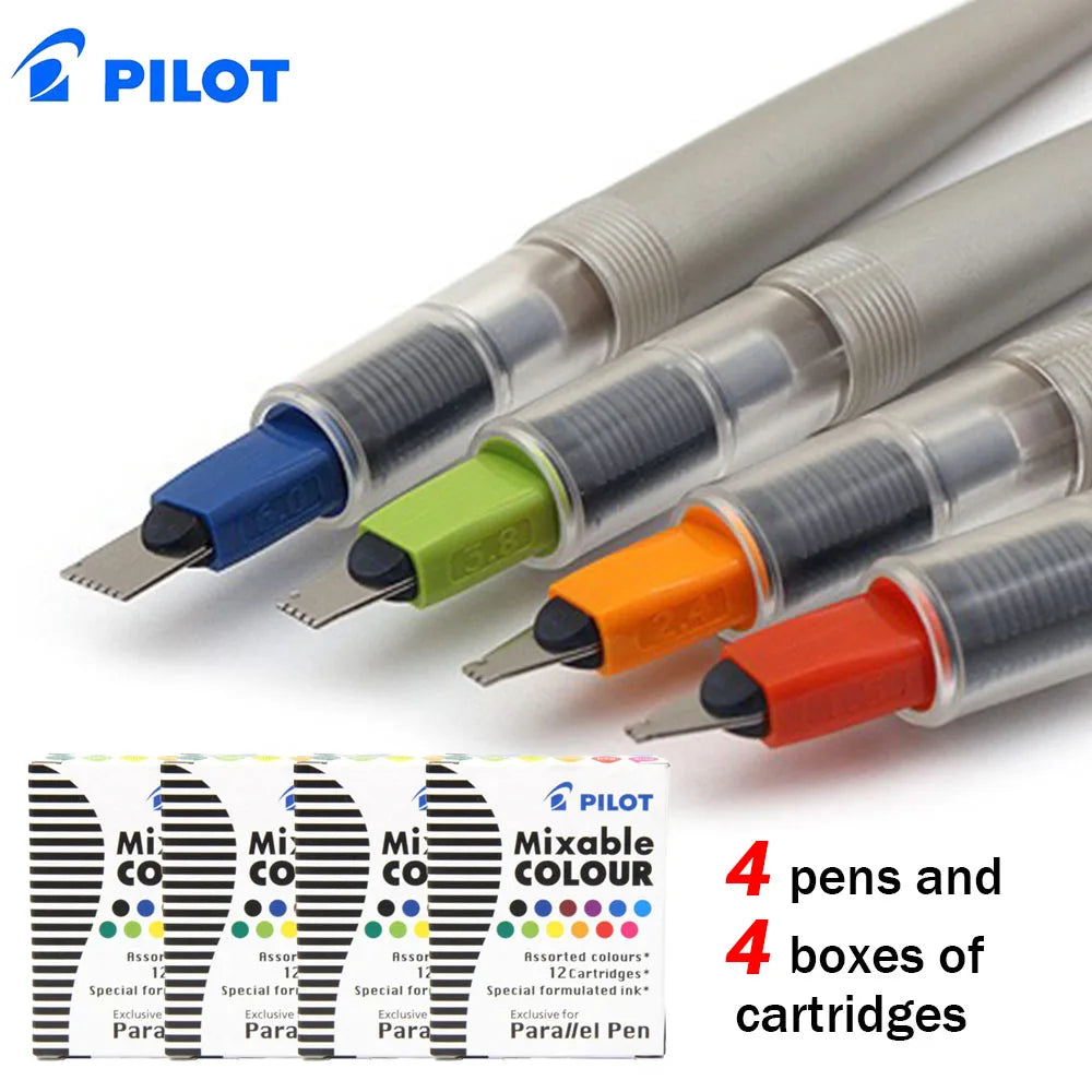 pilot parallel pen art fountain Gothic Arabic calligraphy  12 color ink cartridges 1.5 2.4 3.8 6.0mm  FREEshipping