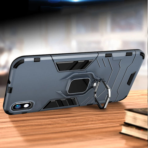 Redmi 7A Case Armor PC Cover TPU Rim Finger Ring Holder Phone Case For Xiaomi Redmi 7A