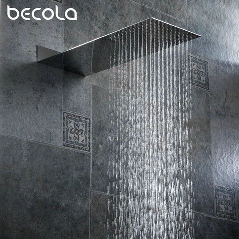 Becola Chrome&Black Bathroom Shower Nozzle Pressure Into The Wall Concealed Shower