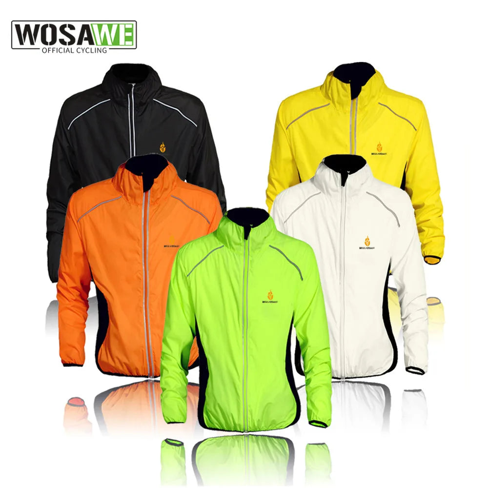 WOSAWE Windproof Cycling Jackets Men Women Riding Waterproof Bicycle